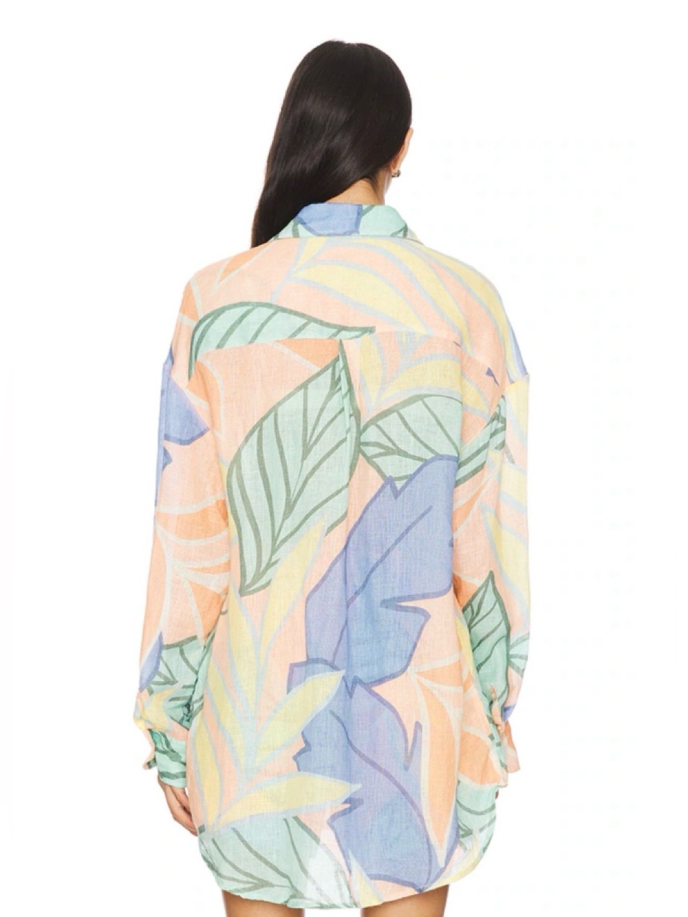 Vitamin A Playa 100% Linen Boyfriend Shirt Oversized Small MSRP $165. * flaw - Picture 3 of 9